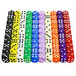 YOUSHARES 100 Pcs Colored Dice Set for Tenzies Dice Game and Yahtzee,16mm D6 Standard Dice with Pouch, Dés à Jouer Perfect for Board Games