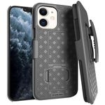 for Apple iPhone 11 Case with Belt Clip Holster, Kickstand Slim Cover Phone Case for iPhone 11 - Black