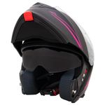Zorax Matt Black/Pink S (55-56cm) ZOR-838 Double Visor Modular Flip up front Motorcycle Motorbike Helmet ECE 2206 Approved