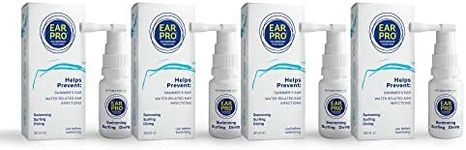 Ear Pro All Natural Swimmer Ear Spray for Kids and Adults - Safe and Easy to Use Ear Protection Spray Helps Prevent Trapped Water, Water Related Ear Problems, and Protect Hearing. 4 Pack - 800 Uses