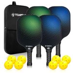 TOMSHOO Pickleball Paddles Set of 2, USAPA Approved Lightweight Fiberglass Pickleball Set with 4 Pickleballs, 1 Pickleball Sling Bag, Pickleball Gifts for Women Men Beginners Professional Black