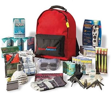 Ready America 72 Hour Deluxe Emergency Kit, 4-Person 3-Day Backpack, First Aid Kit, Survival Blanket, Power Station, Emergency Food, Portable Disaster Preparedness Go-Bag for Earthquake, Fire, Flood