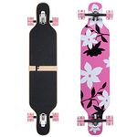 Flex2 Camber Longboard up to 84 kg (Flex2 up to 84 kg, Pink Flower LED - Maple Wood)