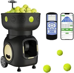 ZMAYPLUS Tennis Ball Machine Advanced Smart Programming- High Capacity with App/Remote, Adjustable Serve Speed & Outdoor Training for All Skill Levels (Beginners to Intermediate Players) (T3)