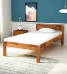 Shreya Decor Solid Sheesham Wood Single Bed for Bedroom Colour Mahogany Finish (Single Bed with Back Honey)