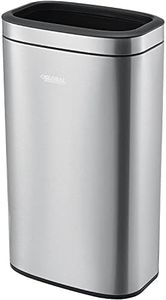 Global Industrial 8 Gallon Stainless Steel Slim Open Top Receptacle