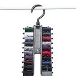 Gusengo 5 Pcs Belt Rack | Hanger Organizer for Ties | Tie Rack, 20 Hook Holder Tie Hanger Organizer for Closet, Necktie Belts Scarves Storage Rack