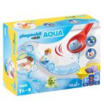 PLAYMOBIL 70637 1.2.3 AQUA Water Slide with Sea Animals, educational toy, indoor and outdoor water toy, exciting and fun water play, fun imaginative role-play, playset suitable for children ages 1.5+