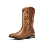 Bruno Marc Men's Cowboy Boots Embroidered Western Boots Square Toe Boots,Size 9.5,Brown,BMUMKB2502