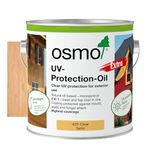 osmo UV-Protection Oil Extra - Wood Preserver Outdoor 420, Clear Satin, 2.5L - Durable Wood Oil for Wooden Outdoor Surfaces, Water & Dirt Resistant, Wood Treatment & Wood Finish