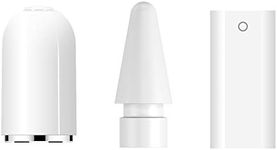 TITACUTE 3 Pack iPencil Accessories for Apple Pencil 1st Generation, Stylus Pencil Tip + Magnetic Replacement Cap Top Cover + Charger Adapter for Apple Pen 1st Gen for iPad Pro 10.5" 12.9" 9.7" White