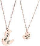 Ankiyabe Matching Grandma Granddaughter Heart Necklace Set Mimi and Mimi's Girl Necklace Gigi Nana Grandma and Me Gift Necklace (Rose Gold Nana & Nana's Girl)