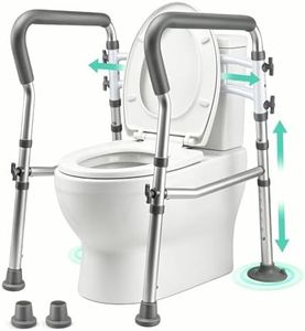 Toilet Safety Rails, Adjustable Height & Width Toilet Frame with Handles for Seniors, Elderly, Handicap & Disabled, Fit Most Toilet