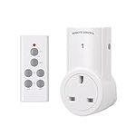 HBN Remote Control Plug Socket, 13A/3120W Wireless Light Switch 30M/100ft Operating Range for Household Appliances, 1 Pack Sockets and 1 Remote