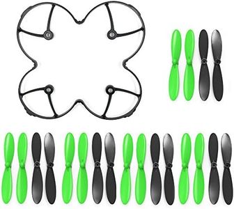 Afunta Propeller Blades Protection Guard Cover And Props 5X Sets For Hubsan X4 H107C H107D Quadcopter--Black / Green