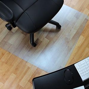 Marvelux 120 x 150cm (47" x 60") Large PVC Office Chair Mat for Hard Floors, Clear Floor Protector, Rectangular Non-Slip Vinyl Floor Protection Mat, Made in the UK