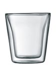 Bodum Canteen Double Wall Glass Set, Mouth Blown Borosilicate Glass - 0.1 L, Transparent, Pack of 2