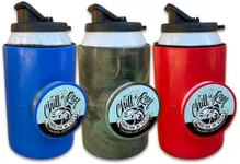 Chill-N-Reel Patriotic Trio Bundle: Fishing Can Cooler Combo Includes Highly Rated Red, Blue and Camo Beer Can Coolers for Fishing (from Shark Tank)