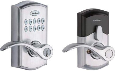 Kwikset 955 Keyless Keypad Door Lock, Electronic Lever Deadbolt, 3 Entry Modes, Auto Lock, SmartKey Security - Satin Chrome