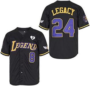 LEGEND 8 LEGACY24 Men's Legend 8 24 Movie Baseball Jersey Stitched (Black, Medium)