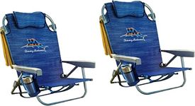 Tommy Bahama Backpack Beach Chair 2 Pack (Sailfish and Palms), Aluminum, Multicolor