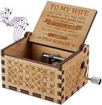 Sakruda Wooden Music Box for Wife You Are My Sunshine,Gift from Husband to Wife,Hand Crank Music Box Laser Engraving Handmade Musical Box Mechanism Antique Gift for Wife on Valentine’s Day,Birthday