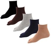 RC. ROYAL CLASS Women's Solid Plain Cotton Ankle Length Thumb Multicolored Socks (Pack Of 5 Pairs)(Dark Multicolor)