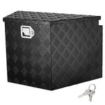 VEVOR Trailer Tongue Box, Aluminum Alloy Diamond Plate Tongue Box Tool Chest, Heavy Duty Trailer Box Storage with Lock and Keys, Utility Trailer Tongue Box for Pickup Truck, RV, Trailer, 29"x16.2"x18"