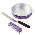 Wilton 2109-8441, 8in Tin, Bake Even Strips, 13in Angled Pallet Knife, Beginner Set, Layered Cakes, Metal, Assorted