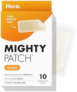 Mighty Patch Surface from Hero Cosmetics - Hydrocolloid Spot Patch for Body, Cheek, Forehead, and Chin, Vegan-friendly and Not Tested on Animals (10 Count)
