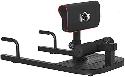 HOMCOM 3-en-1 Profundo Sissy Squat Máquina Equipo de Sentadilla para Ejercicios Abdominales Tablero Supino Multifuncional Ayuda en Cuclillas Equipo Negro