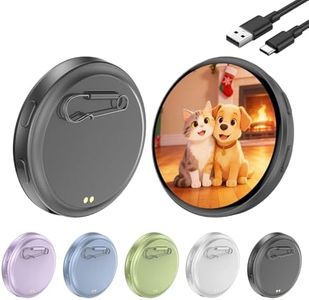 Electronic Badge Digital Display Pin, Display Badge Cute Pin, Screen Badges Button Dynamic Touch Screen, Dynamic Touch Screen Gift for Valentine Cosplay Concert Anime Football Fan (Black)