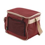 Greenfield Collection - 18L Luxury Cooler Bag, Lightweight Insulated Lunch Bag with Netting; Perfect Summer Beach Bags, Cool Bags Large for Beach, Camping and Festivals in Mulberry Red