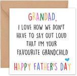 Felbridge Studio - Grandad Fathers Day Card - Funny Father's Day Card for Grandad Pop Grandfather Grampa - From Grandson Granddaughter Grandchildren - Gift Sentimental Humorous Favourite Child -14cm…