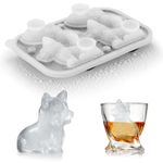 ACOOKEE 3D Corgi Dog Ice Cube Tray Fun Shapes, Novelty Corgi Dog Mom/Dad Gifts for Dog Lovers, Cute Corgi Ice Mold for Whiskey,Cocktail,Bourbon