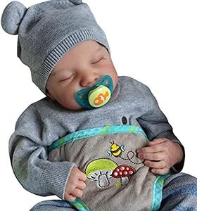 Reborn Baby Dolls - Sleeping Realistic Baby Dolls - Soft Vinly Body - Handmade Weighted Silicone Reborn Set for Kids Age 3+