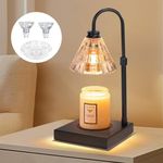 OKYUK Candle Warmer Lamp with Dimmer, 2H/4H/8H Timer, Compatible with Yankee Candle Large Jar Candle, Home Scented Jar Candles Heater with 2 Bulbs and 1 Crystal Plate