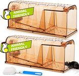 TAKRINK Humane Mouse Trap 2 PCS Live Rat Traps Plastic Mice and Rodent Catcher Highly Sensitive Pet and Child Safe Easy to Set and Clean Reusable for Outdoor Indoor Only for Small mice