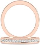 INSPEREZA NEW YORK 1/3 Carat 14K Rose Gold Round Diamond Wedding Anniversary Stackable Band for Women (J Color, I2-I3 Clarity) Size 6.75