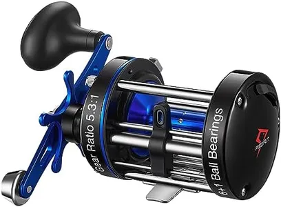 Piscifun Chaos XS Baitcasting Fishing Reel, Reinforced Metal Body Round Baitcaster Reel, Smooth Powerful Saltwater Inshore Surf Trolling Reel, Conventional Reel for Catfish (60 Right Handed)