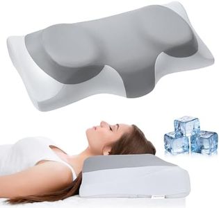 ABLEGRID Contour Memory Foam Cervical Pillow,FSA HSA Eligible Cooling Gel Pillow for Neck and Shoulder Pain Relief,Ergonomic Orthopedic Adjustable Bed and Support Pillow for Side,Back,Stomach Sleeper