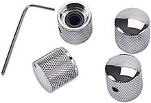 Alnicov Guitar Speed Control Knobs Metal Volume Tone Dome Tone Knobs with Allen Keys Screws Set for Electric Guitar Bass,Chrome Pack of 4