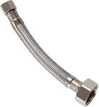 Toilet Tank Connector, Lead Free Stainless Steel Braided Water Supply Line with 3/8" Compression Fitting and 7/8" BC Brass Nut, 6 Inch Length