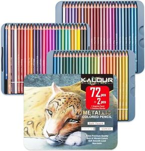 72 Metallic Coloured Pencils with Graphite Pencil,Colorless Blender.Suitable for Adults, Kids and Coloring Books.Artist Sketching Drawing Pencils Art Craft Supplies.