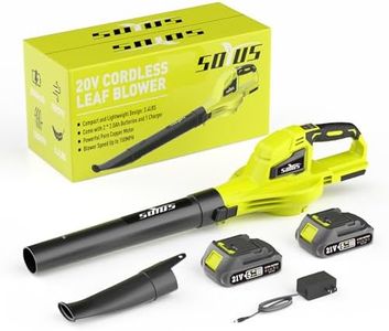 SOYUS Leaf Blower, 21V Leaf Blower Cordless with 2x2.0Ah Battery and Charger, 150 MPH Electric Leaf Blower with Two-Speed Mode, Blowers for Lawn Care, Debris Dust Cleaning(Green)