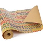 HBell Birthday Wrapping Paper Roll,15m Colourful Happy Birthday Wrapping Paper,Kraft Birthday Paper,Recyclable Gift Wrapping Paper for Boy Gilrs Men Women Birthday Decorations