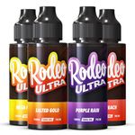 Rodeo Ultra Vape Liquid 4 x 100ml Mega Melons + Salted Gold + Purple Rain + Iced Peach Vape Juice E Liquid 70/30 Ecig Juice Cigarette Liquid Flavoured E Juice E Cigarette E-Liquid Nicotine Free