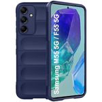 TheGiftKart Liquid Silicon Back Cover Case for Samsung Galaxy M55 / M55s / F55 5G | Shockproof Military Grade Protection | Micro-Fibre Cloth On Inner Side | Built-in Anti-Slip Grip Cover (TPU, Blue)