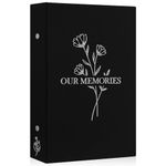 Lanpn Photo Album 4x6 300 Pockets, Linen OUR MEMORIES Hardcover Photobook Photo Book Holds 300 Horizontal Pictures Only Black