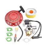 WOOSTAR Carburetor with Ignition Coil with Recoil Pull Starter Kit Replacement for GX140 GX160 GX168 GX200 5.5hp 6.5hp Engine Part